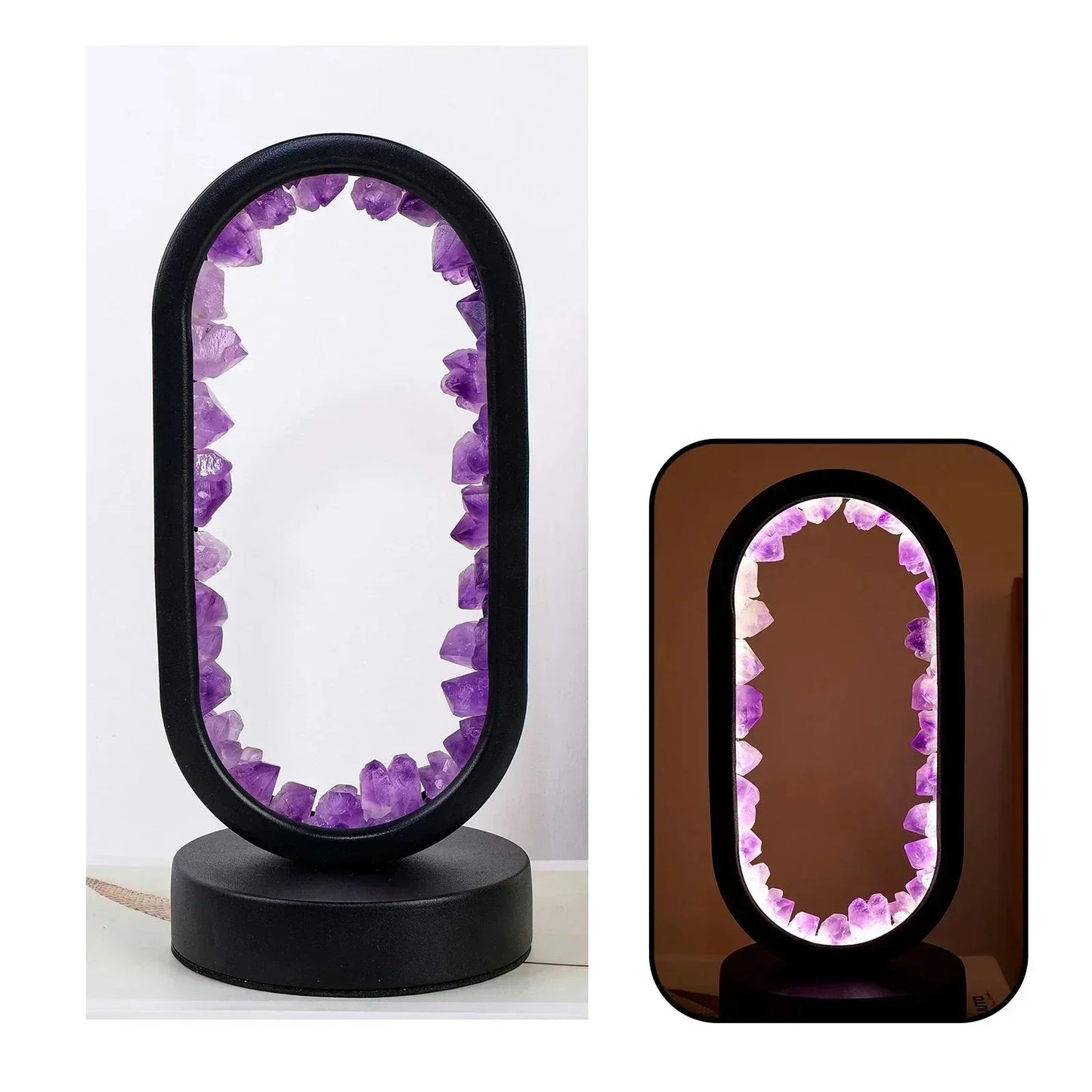 Purple Crystal Table Lamp