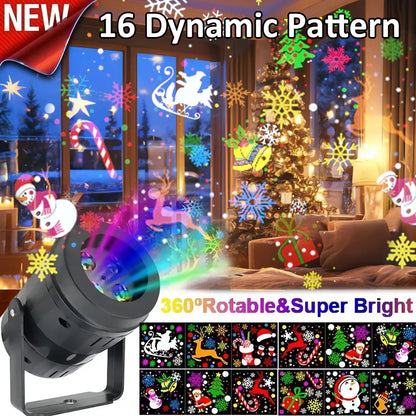 Colorful LED Christmas Light Projector with 16 Patterns
