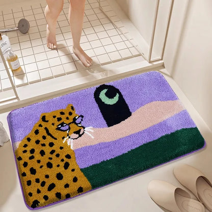 Vibrant Animal Print Bathroom Mat