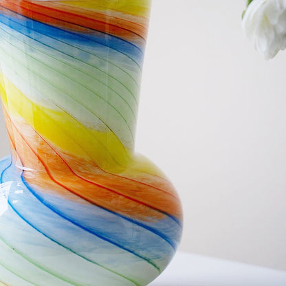 Colorful Round Glass Vase