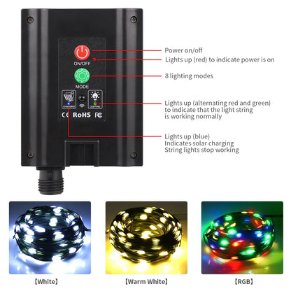 Outdoor Solar Fairy Lights 100M Waterproof LED Decoration