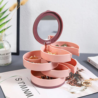 Spinning 3-Tier Jewelry Box Storage Organizer