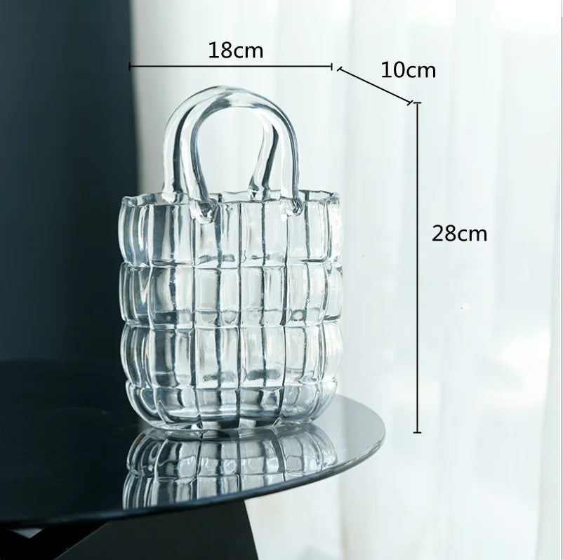 Clear Round Glass Flower Vase