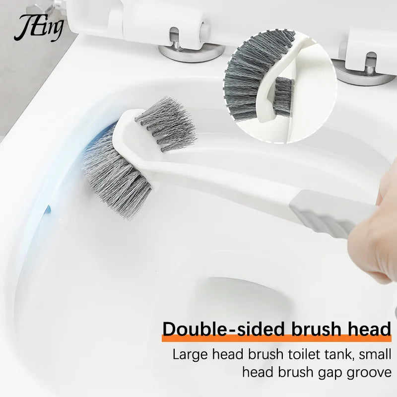 Compact Double Sided Toilet Brush with Long Handle