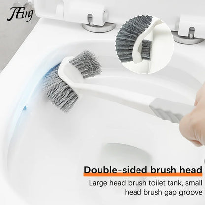 Compact Double Sided Toilet Brush with Long Handle
