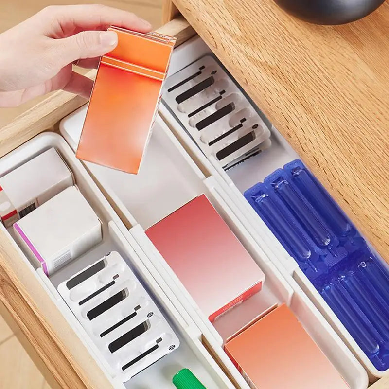 Collapsible Kitchen Utensil Tray Organizer White