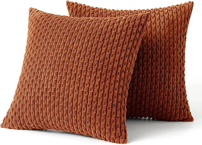 Cozy Striped Velvet Cushion in Modern Bohemian Style
