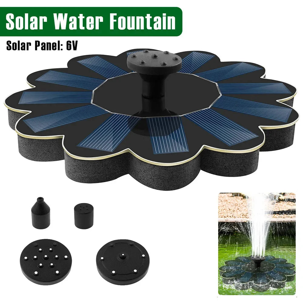 Water Fountain with 5 Spray Nozzles for Patio & Pond