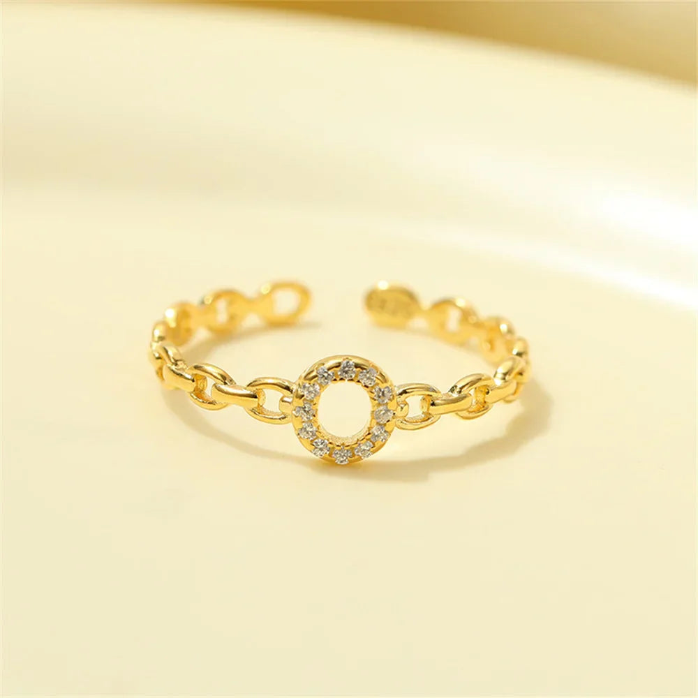 Delicate Diamond Initial Letter Ring