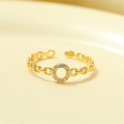 Delicate Diamond Initial Letter Ring