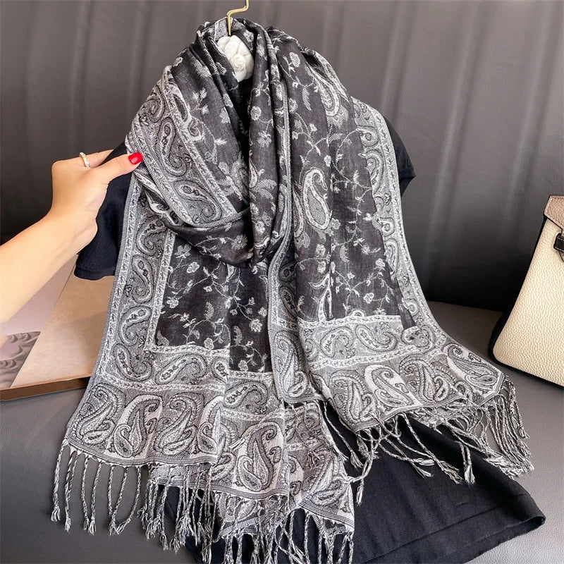Soft Cashmere Women's Scarf Luxury Warm Print