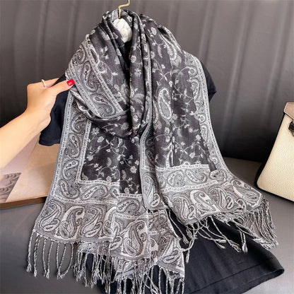 Soft Cashmere Women's Scarf Luxury Warm Print
