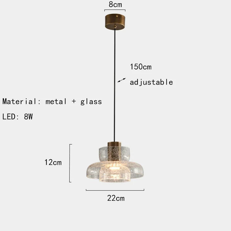 Unique Crackled Glass Pendant Light Fixture