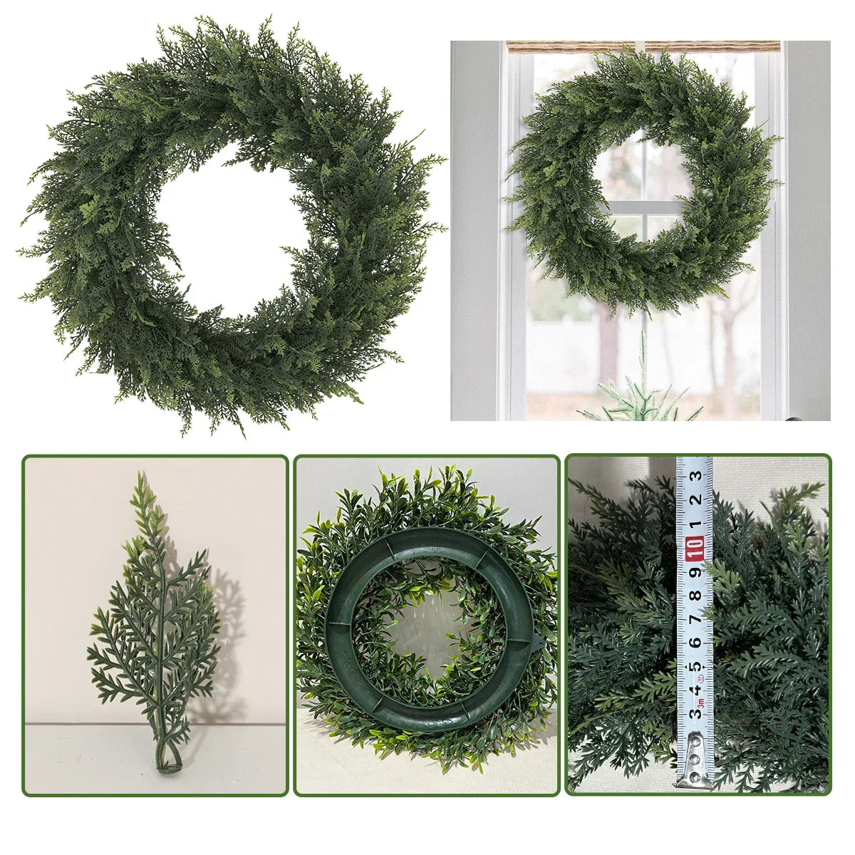 Artificial Fresh Green Wreath for Home Decor