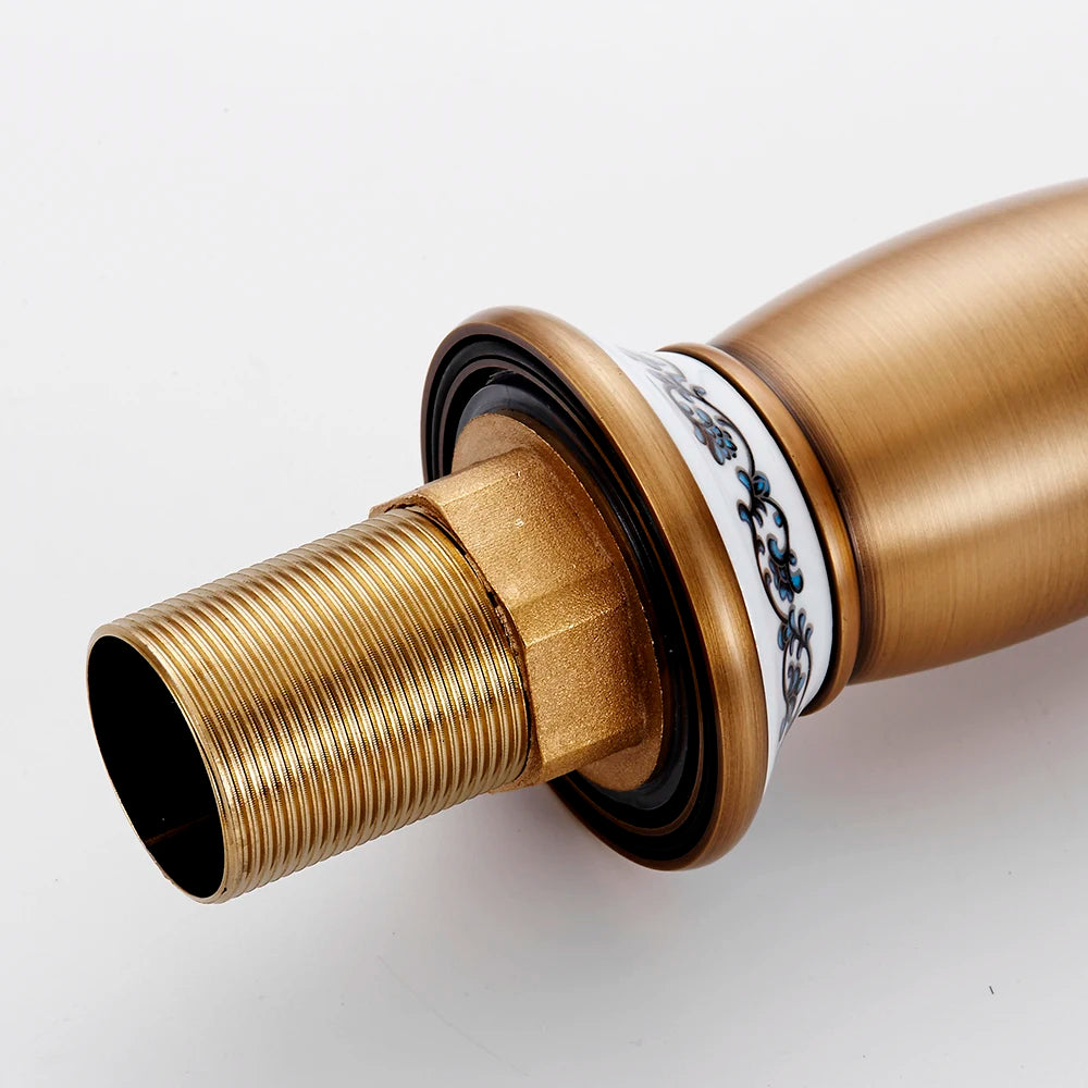Classic Bronze Faucet with Ceramic Knob