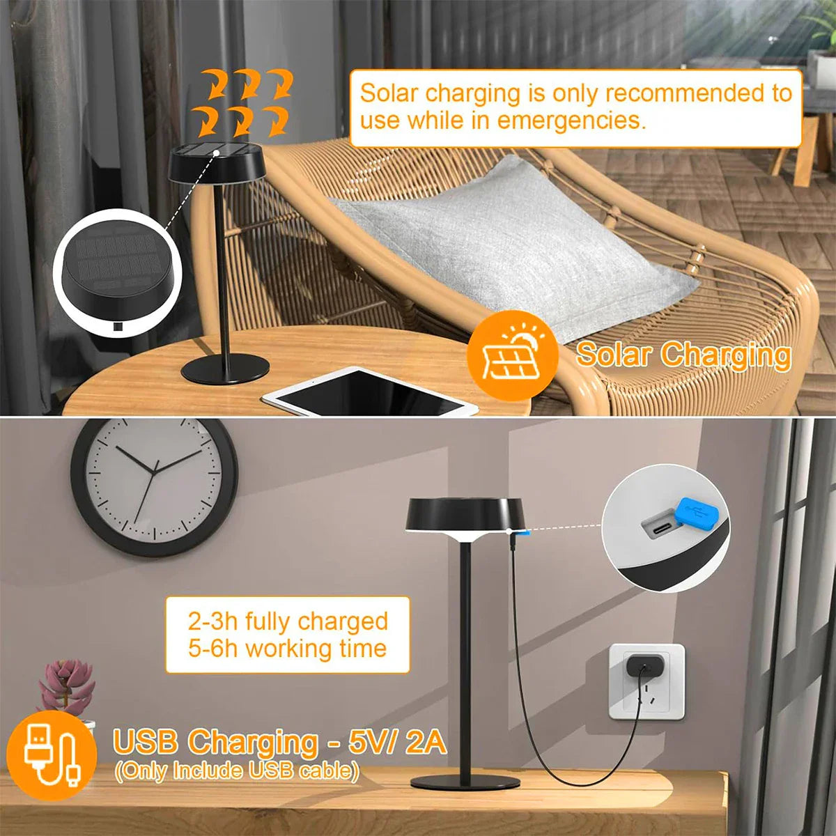 Portable Solar Powered LED Table Lamp