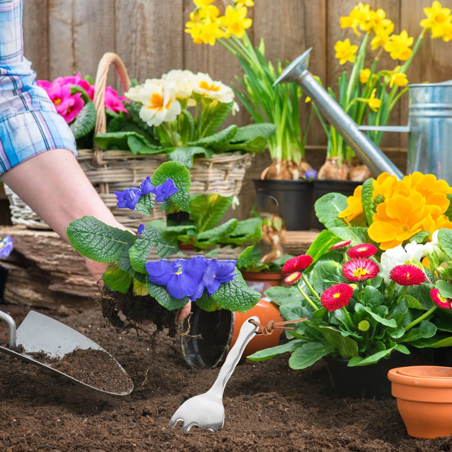 Compact Garden Hand Rake Tool
