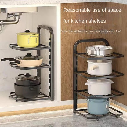 Space Saving Collapsible Tiered Corner Shelf