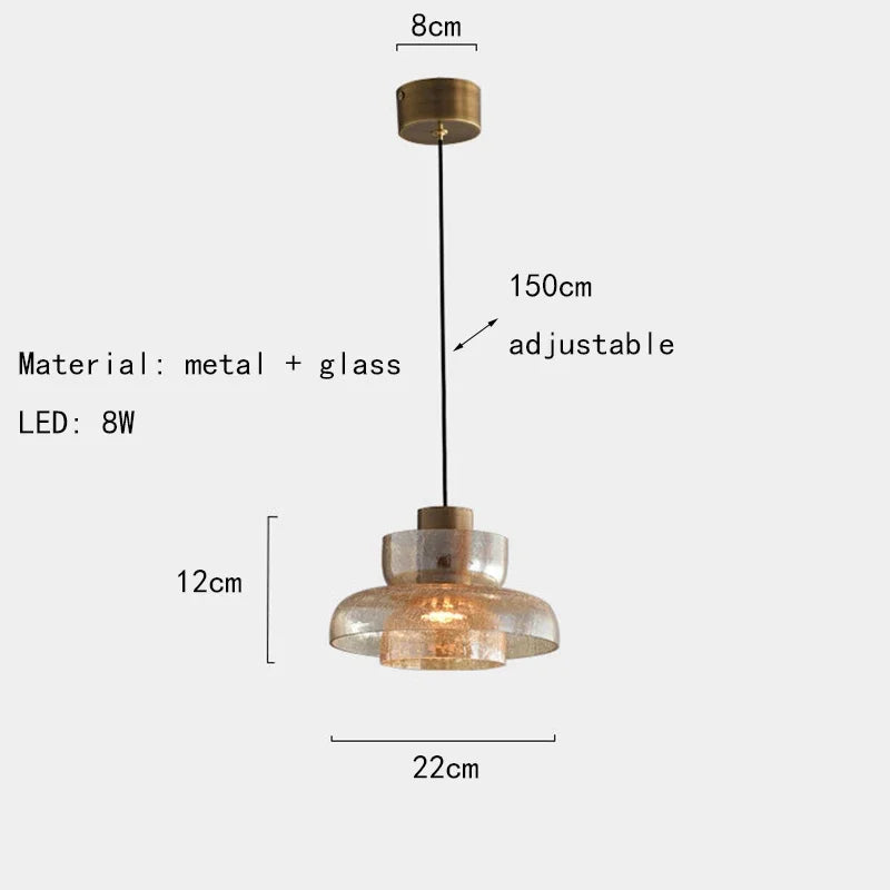 Unique Crackled Glass Pendant Light Fixture