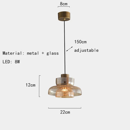 Unique Crackled Glass Pendant Light Fixture