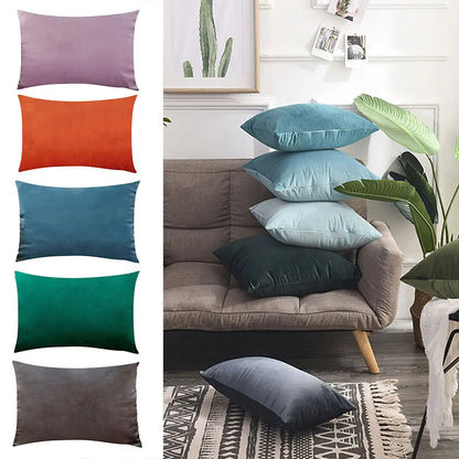 Soft Velvet Pillow in Bright Pastel Colors for Home