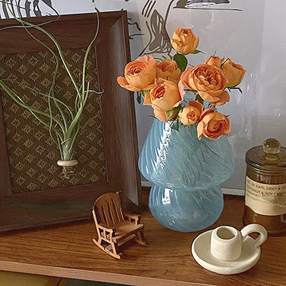 Scandinavian Blue Stripe Glass Vase