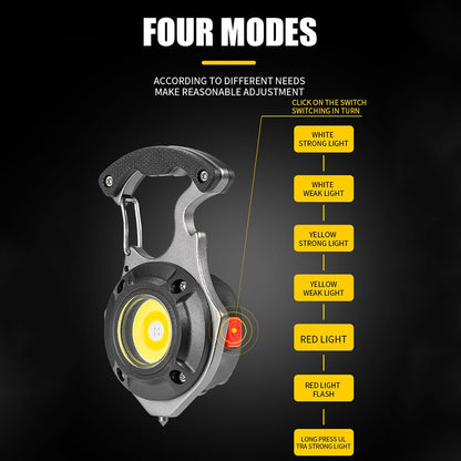 Compact Multi Tool LED Keychain Flashlight