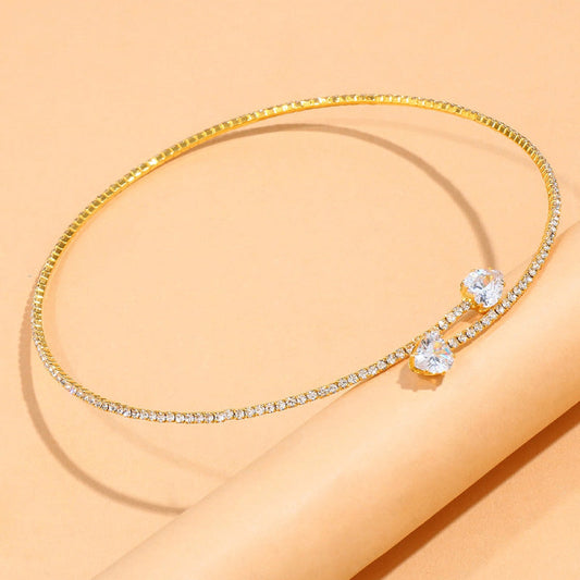 Shining Gemstone Choker Necklace Women's Fashion Jewelry - Befez