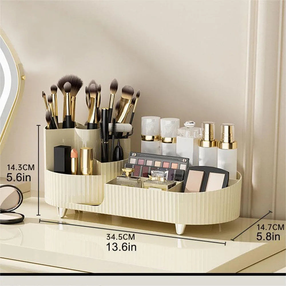 Premium Cosmetic Storage with Compact Rotating Tray