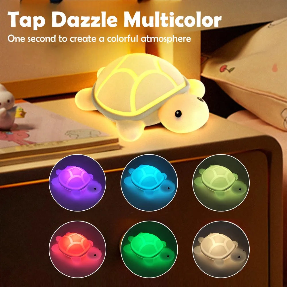 Adorable Turtle LED Night Lamp Soft Color Changing