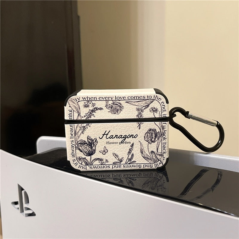 Stylish Floral Leather Airpods Cover