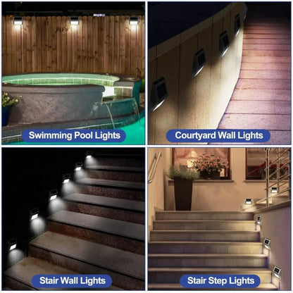 Outdoor Solar Powered Step Light Stainless Steel