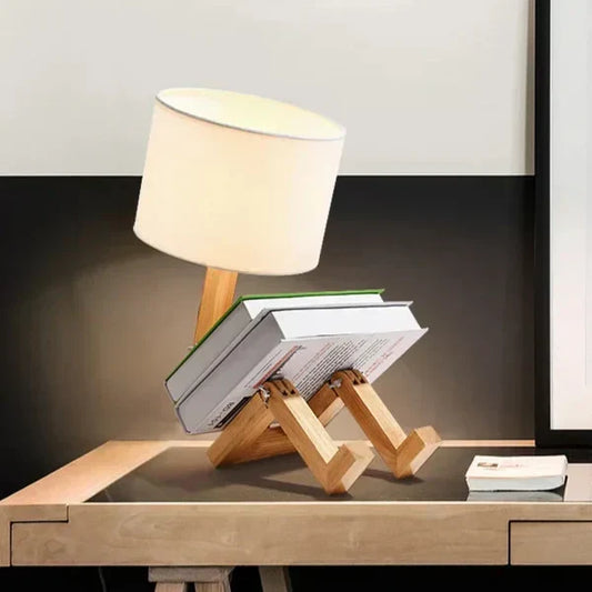 Stylish Wood Desk Lamp with Storage - Befez