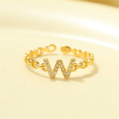 Delicate Diamond Initial Letter Ring