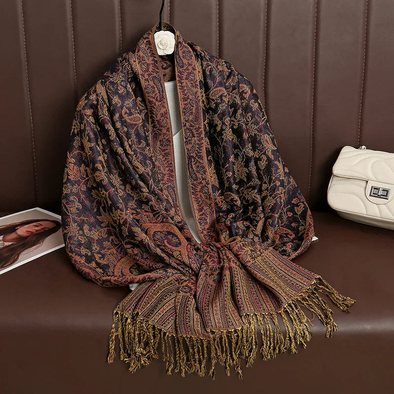 Soft Cashmere Women's Scarf Luxury Warm Print