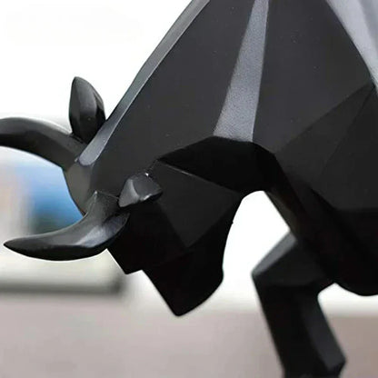 Stylish Bull Figurine Modern Resin Decor 35cm