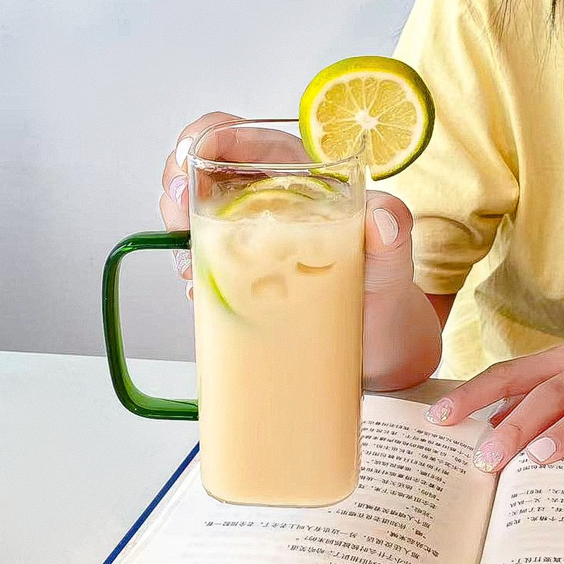 Big Capacity Square Mug with Sipping Straw