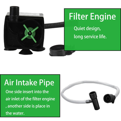 Compact Aquarium Water Pump Filter System