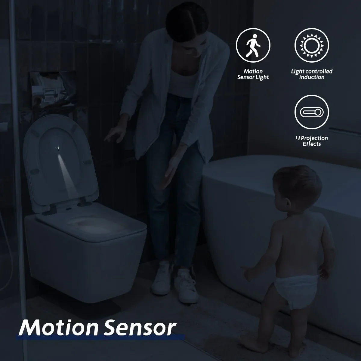 Motion Activated LED Toilet Night Light