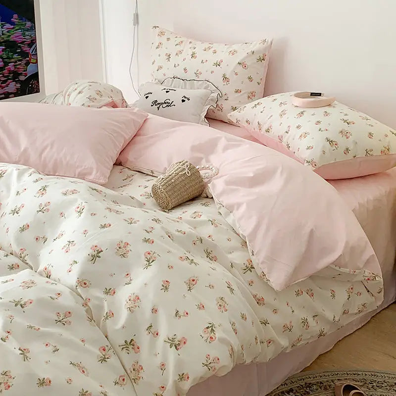 Pastel Floral Comforter Bed Set - Befez
