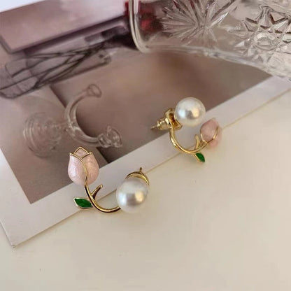 Pretty Floral Heart Drop Earrings