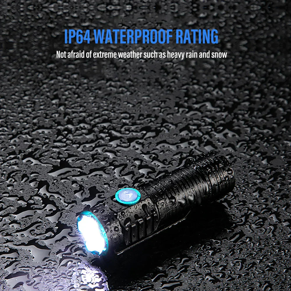Compact Rechargeable LED Torch with Clip