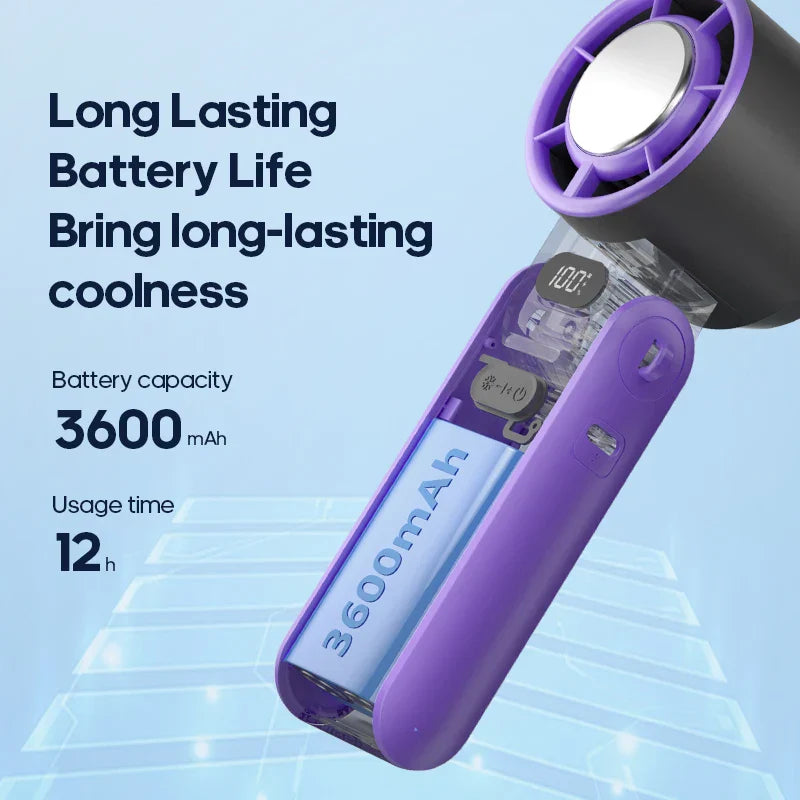 Portable Rechargeable Fan with 100 Speed Settings