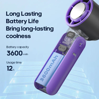 Portable Rechargeable Fan with 100 Speed Settings