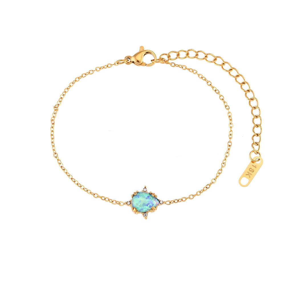 Delicate Sparkling Opal Jewelry Set