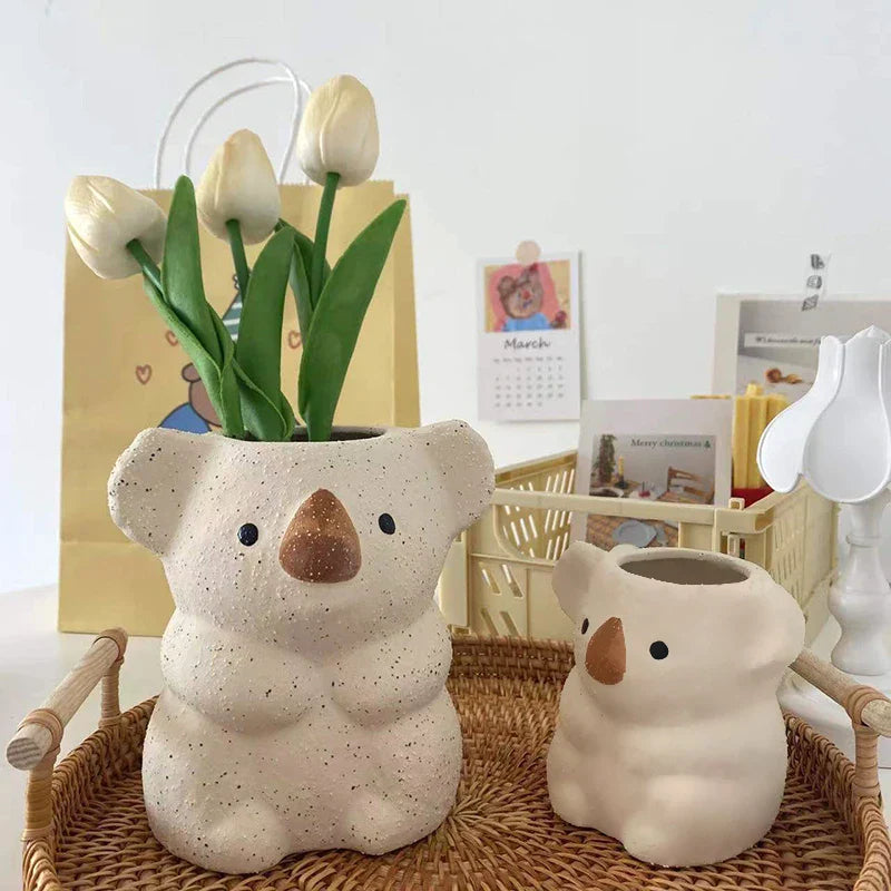 Cute Koala Figurine Planter for Small Plants