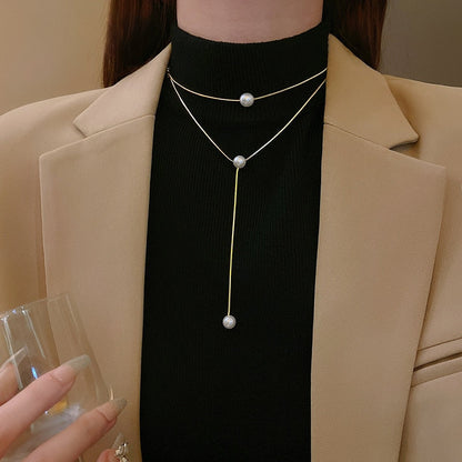 Chic Vintage Pearl Drop Necklace
