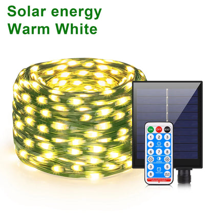 Outdoor Solar Fairy Lights 100M Waterproof Remote Control