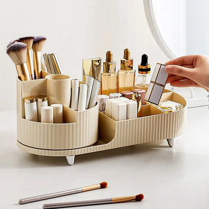 Premium Cosmetic Storage with Compact Rotating Tray