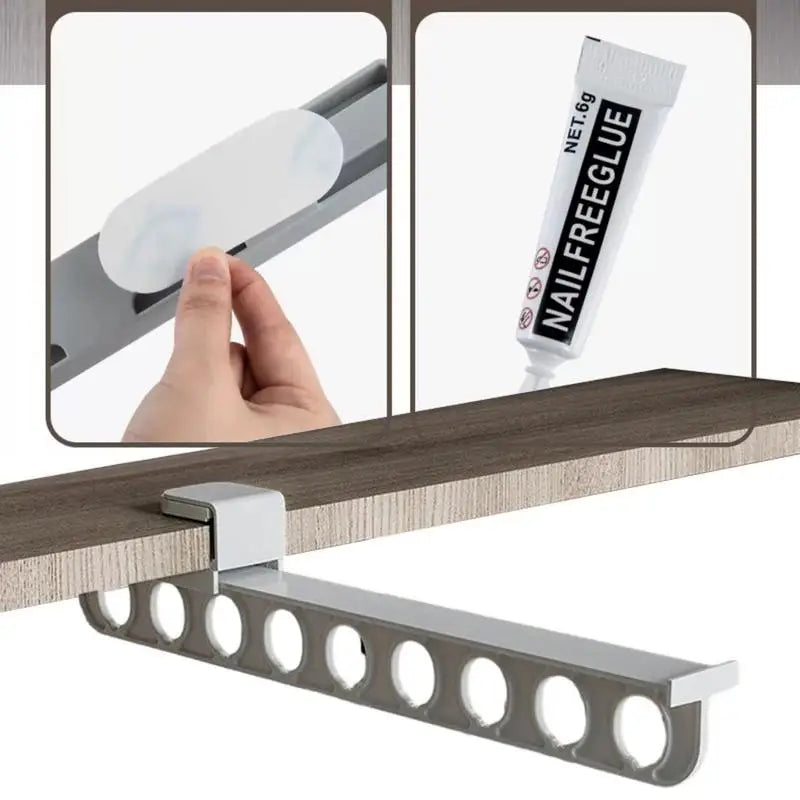 Space Saving Adjustable Closet Hanger Organizer Rail